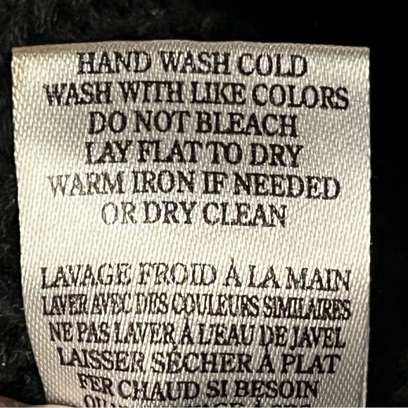 Rag Poets | Black Tan Boxy V-Neck Pullover Sweater, Medium - Picture 11 of 11